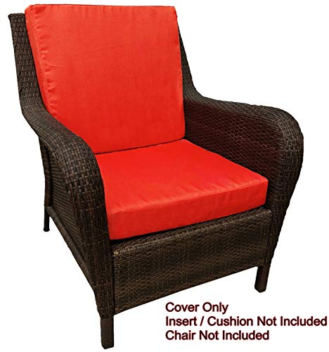 QQbed Outdoor Patio Chair Washable Cushion Pillow Seat Covers Extra Large 24"X22"X4" - Replacement Covers Only (24"X22"X4" 6 Pack, Tango) - Thumbnail 5