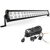 YITAMOTOR 21 Inch Light Bar Offroad Spot Flood Combo Led Bar Waterproof Dual Row LED Work Light with Wiring Harness compatible for Truck, 4X4, ATV, Boat, Jeep, LED Light Bar 120W White