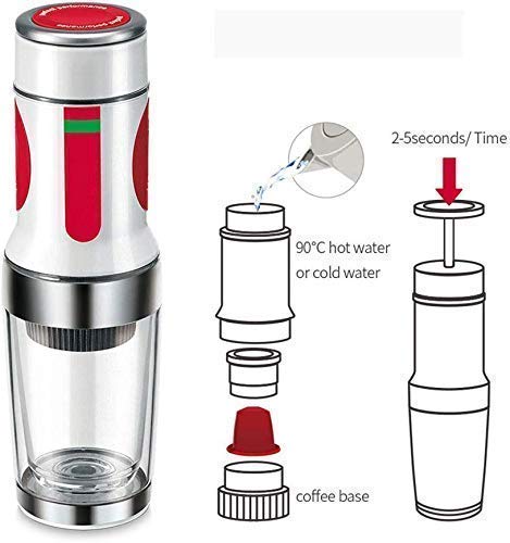 1yess Kaffee-Maschine, beweglicher Handpresse Kaffeemaschine, Minihand Espresso Pods Kaffee-Kapsel-Maschine, Kapsel… – Bild 6