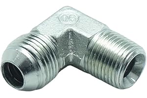 CDQBWKJGFJ 2 Pcs 1/2" Male JIC (3/4"-16 Tpi) x 3/8" Male NPT Hydraulic Fitting 37° Flare to 90° Elbow Pipe Adapter