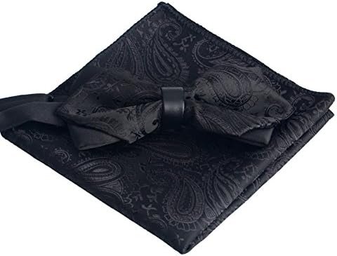 FXICAI Bow Ties for Men & Boys Pre-Tied Wedding Bowtie Pocket Square Gift Box Set
