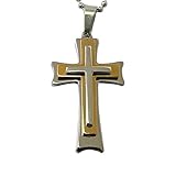 Sany Unisex Stainless Steel Cross Pendant Necklace
