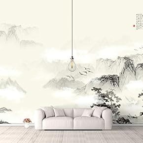 Wall Murals for Bedroom Traditional Chinese Landscape View Large Removable Wallpaper Peel and Stick Wall Stickers - 66x96 inches