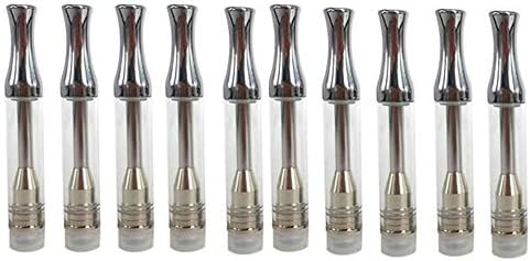 10 Pack 0.5ml/1ml Ceramic Wickless Cartridge O-i-l and D-i-s-t-i-l-l-a-t-e 1003 Acessaries For C-C-E-L-L (1ml, Silver)