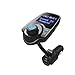 Sminiker Wireless In-Car FM Transmitter Bluetooth Radio Adapter Stereo Music Modulator Car Kit With USB Car Charger and 1.44 Inch Display,Hands Free Calling and Support TF/Micro SD Card