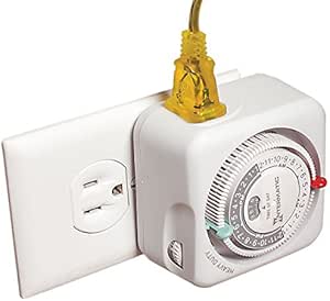 Minuterie Mécanique Intermatic TN311K - 15 Ampères - Pour Lampes Et Appareils - Programmateur De Prise Blanc