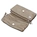 b.m.c BMC Womens Dark Beige Textured PU Faux Leather Quilted Pattern Triple Compartment Zipper Tassel Fashion Clutch Handbag