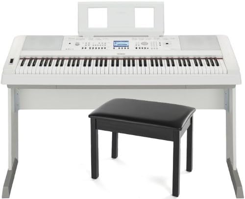 Yamaha DGX-650WH 88 Weighted-Key Digital Piano w/Stand and Bench