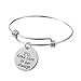 Mother in Law Expandable Bangle - I Will Take Care of Her Always Bride Mom Gift Bracelet Stainless Steel