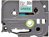 Brother P-Touch Tape 24mm Black on Green Genuine Tape 8m Roll view 3
