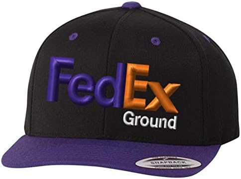 Custom Embroidered FedEx Ground Purple Orange Snapback Hat Yupoong Classic Adjustable Baseball Hat