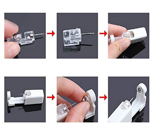 2 Pack Self Ear Piercing Gun Disposable Self Ear Piercing Kit Safety Earring
