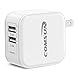Dual USB Wall Charger 2 Port 24W 4.8A, Comsun Universal Portable Travel Adapter Wall Outlet Foldable Plug for Smartphone Tablet White