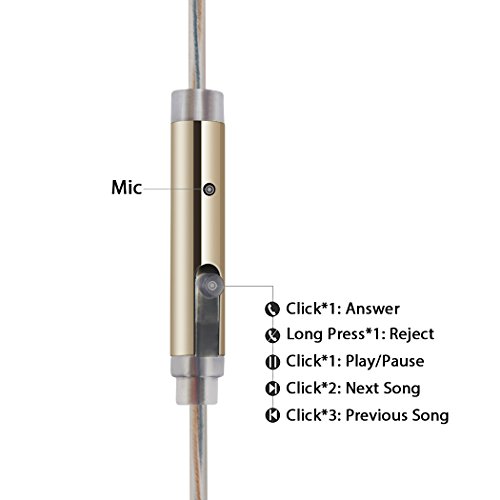 Headphones, HokoAcc In-Ear Earbuds Noise Isolation Headsets Heavy Bass Earphones with Microphone for iPhone Samsung iPad and Most Android Phones