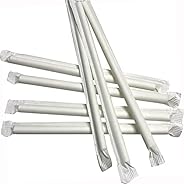 Concession Essentials Plastic Straws Wrapped 500 Pack - 10.25 inch Jumbo Drinking Straw, Foodservice Disposabl