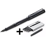 Lamy Safari Fountain Pen (17F) Umber + 5 Black Ink Cartridges