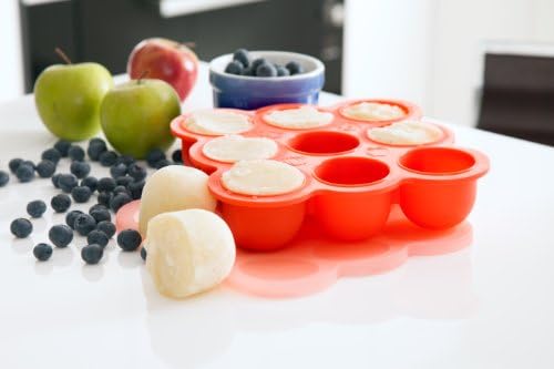 Silicone Baby Food Storage Pod-Tray-Container (9 X 2.5oz portions), for Freezing and Storing Homemade Baby Food Puree and/or Breast Milk. The SAFEST and Most CONVENIENT Storage Tray on the Market! Watermelon Red, 100% GUARANTEED!