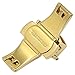 ZLIMSN Stainless Steel Butterfly Deployment Buckle Double Push Spring Bar Deployment Fashion Watch Band Clasp Color & Width Silver Rose Gold Golden Black (20mm, Silver)