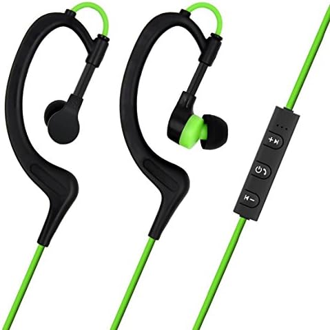 Aonisia over Ear Adjust Bluetooth Wireless Headphone with Noise Cancelling Bass Sports Sweatproof Headset for Smartphones (Green)