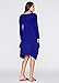 WearLove Women Asymmetrical Loose Long Sleeve Pockets Tunic Shirt Dress Blue L