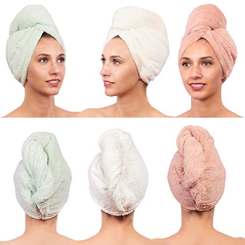 Microfiber Hair Towel Wrap for Women Quick Drying Turban for Curly