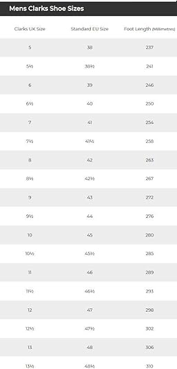 clarks shoe chart