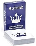 Scrimish Card Game - Portable Party Strategy Board Game like Uno, Stratego, and War (Blue/Red 1 Pack)