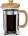 Vremi French Press - 8 Cup Coffee Maker Premium Heat Resistant Borosilicate Glass Pot - 2 Quart Pitcher with Stainless Steel Bamboo Frame - Micro Mesh Plunger Presser Filter for Ground Coffee or Tea