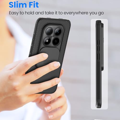 Nillkin Case for Xiaomi Redmi Note 15 Pro Plus 5G - Camera Protector with Slide Camera, Shock and Scratch Resistant, Compatible with Xiaomi Poco M8 Pro 5G 6.83" Black