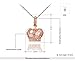 TIDOO Jewelry Womens Queen and Pendant Necklace 3 Lays Rose Gold/Platinum Plated With Austrain Crystals