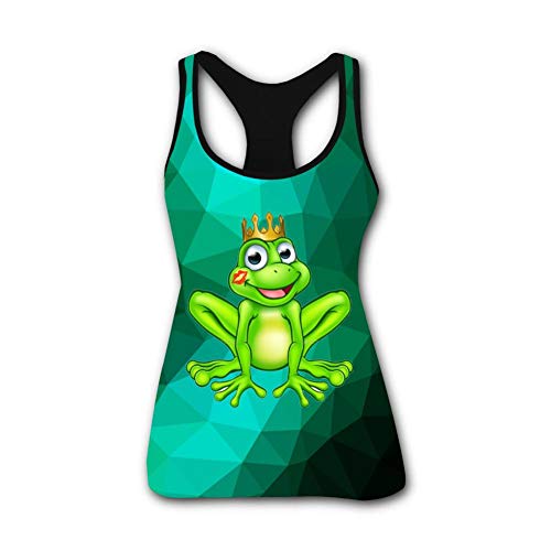 Lccci Frogs King Women's Popular 3D Printed Vest Tank Tops Sleeveless Tee Shirt XXL