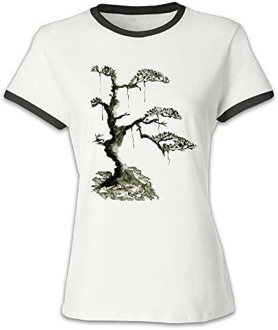 Color-blocking Tshirt Pine Chinese Style Teeshirt For Female