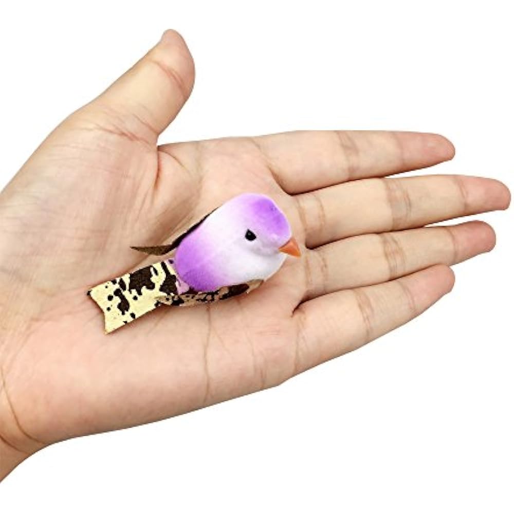 Artificial Small Fake Decorative Foam Birds For Crafts Garden, 24PCS By