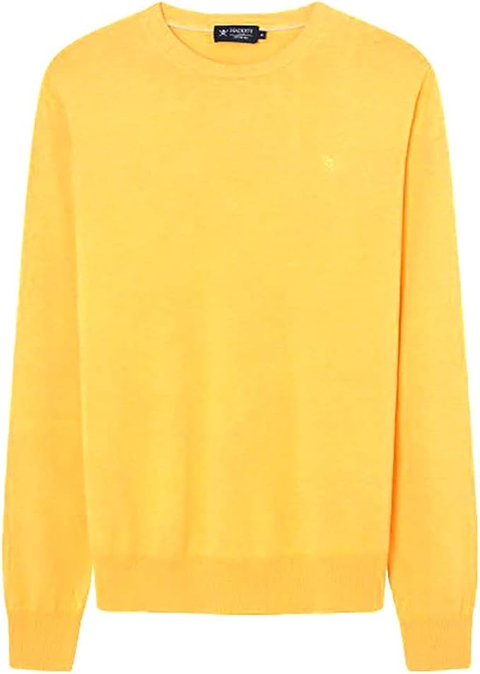 Hackett Men's Cotton Silk Crew Neck Jumper Yellow Amazon.co.uk Clothing