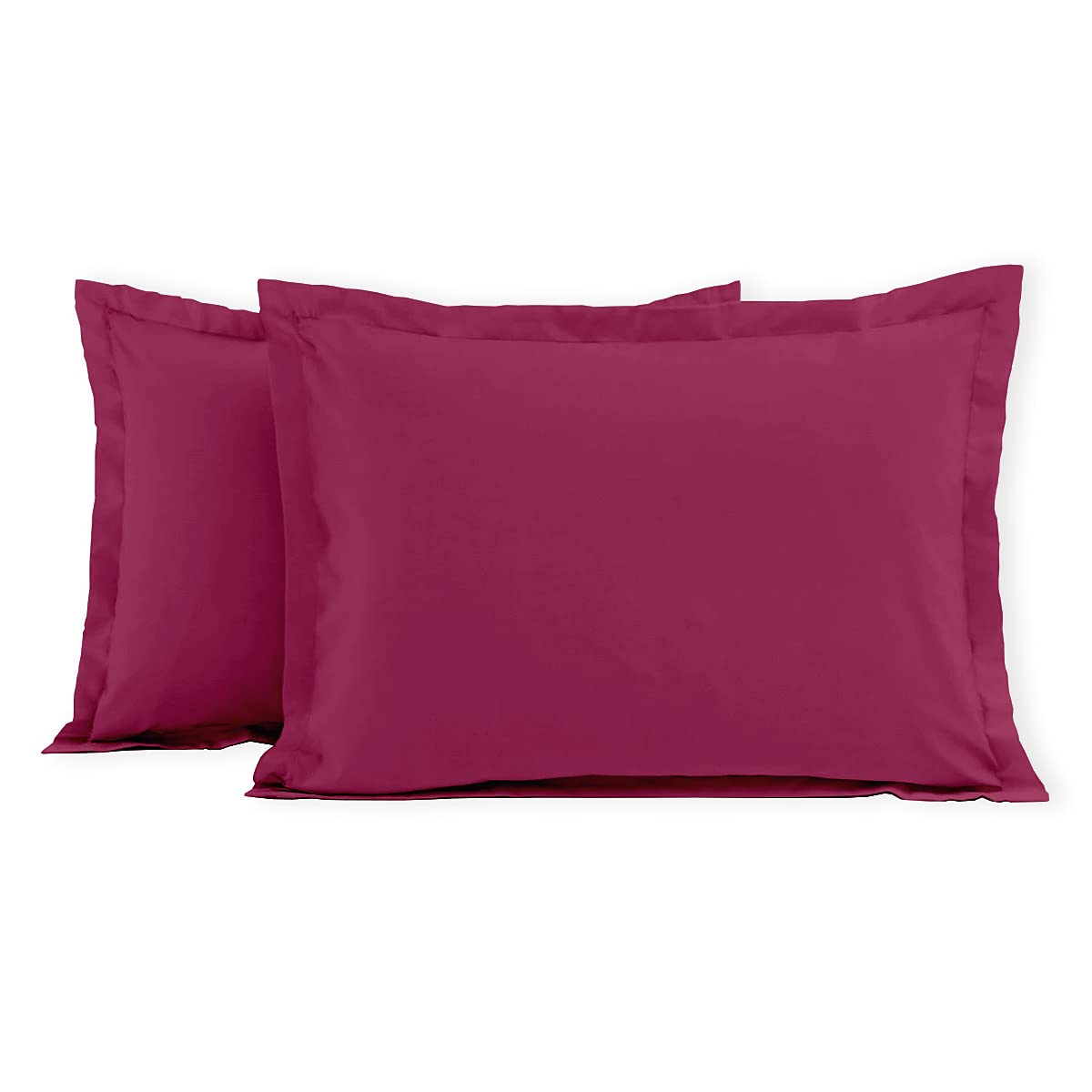 Home Linge Passion - Set of 2 pillowcases 100% cotton 57 thread count, 50 x 70 cm, Oxford finish (flat stitched frill) - Baikal Fuchsia