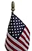 American Flag 4x6 Inch with Weighted Base and Flag Lapel Pin Bundle