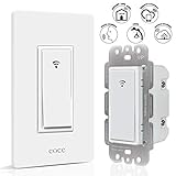 Smart Switch Eoce Wifi Light Switch Work with Alexa Google Home and IFTTT, Timer and Remote Control, No Hub Required, Neutral Wire Required, Easy and Safe Installation, FCC Listed