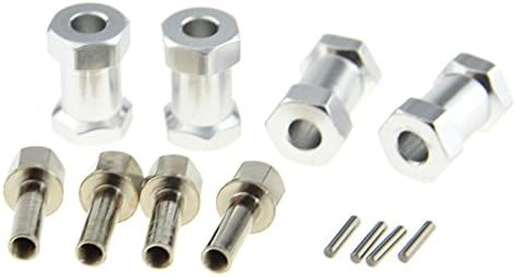 Rowiz 4pcs RC 1/10 Model Car Extended Wheel Hex Hub 12mm Adapter Aluminum Alloy Silver