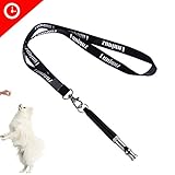 Luniquz Metal Dog Whistle Adjustable Frequency High Pitch Training Aide for Avoid Bad Behavior,Stop Barking,Fetch,Sit [with Lanyard] /Black