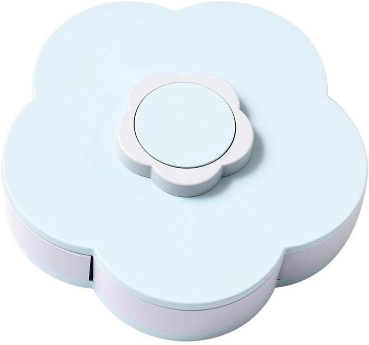 thelastplanet Snack Serving Tray - Candy And Nut Serving Container, Petal-Shaped Rotating Snack Serving Tray Sectional Candy Nut Box Party Snack Tray With Phone Holder