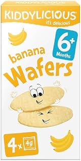 Kiddylicious Banana Mini Wafers Gluten Free Dairy Free 6+ Months 6 x 4 Twin view 3
