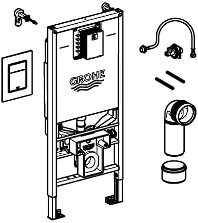 GROHE Rapid SLX 3-in-1 Set, Installation System 1.13m for Wall-Hung Toilet (Skate Cosmopolitan S Flush Plate - Image 5
