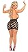 Women's Sexy Seamless One Piece Backless Halter Neck Chevron Dress (One Size, Black)