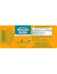 Extracto de mezcla de mulleina orgánica con certificado Herb Pharm para soporte del sistema respiratorio, DMULL01, 1 Ounce, 1