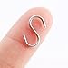 Supla 120pcs Stainless Steel 14mm Long Tiny Mini S Hooks Connectors Ornament Hooks for Jewelry, Key Ring, Key Chain, Pet Name Tag, Wood Circles