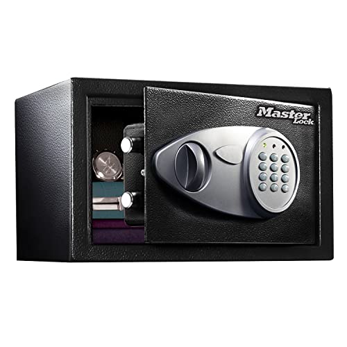 Master Lock Coffre-fort [medium] [serrure Electronique] - X055ml - Idéal Pour Les Bijoux, Les Appareils électroniques, Documents A4 Etc., Noir, 16 L