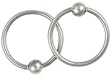 Set of 2 Rings: 18g Surgical Steel 3/8