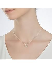 Corazón Abierto Colgante Collar De Plata De Ley 925 cadena de 18 inch