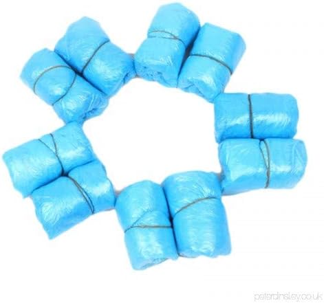 THE RETAILER® Shoe Covers Overshoes Cover Shoes Waterproof Disposable Plastic Protector Cycling Blue Boot Protectors for Over Carpet Overshoe Foot Bag Slip Kid Bags Trainer Silicone Protection Protect