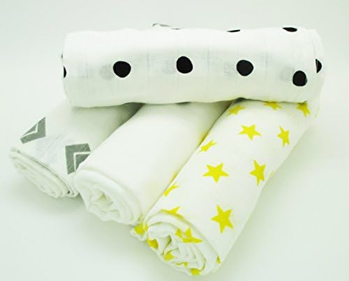 Soft Swaddle Blankets 100% Cotton Set includes 3 blankets and 1 Car Seat Carrier Cover